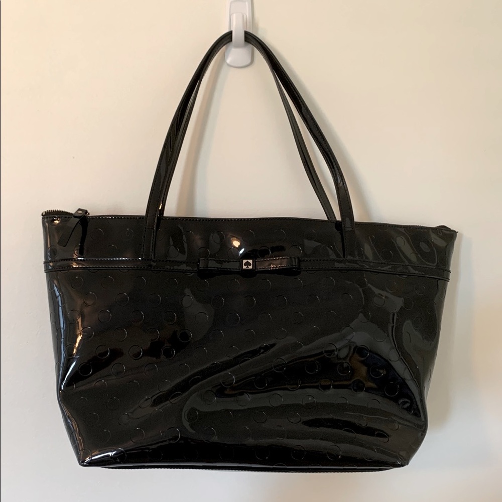 Kate Spade Black Patent Leather Bow Tote